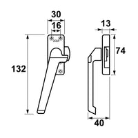 AXA 3302 Raamsluiting F2 linksdraaiend met nok - 3302-41-92/E - 8713249073484 - 3302-41-92/E - Mastertools.nl