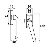 AXA 3308 Raamsluiting F1 met drukknop zonder nok rechtsdraaiend - 3308-30-91/E - 8713249190525 - 3308-30-91/E - Mastertools.nl