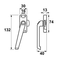 AXA 3308 Raamsluiting F1 met drukknop zonder nok linksdraaiend - 3308-40-91/E - 8713249190556 - 3308-40-91/E - Mastertools.nl