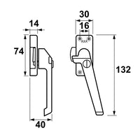 AXA 3309 Raamsluiting F2 met cilindersluiting en nok rechtsdraaiend - 3309-31-92/GE - 8713249073811 - 3309-31-92/GE - Mastertools.nl