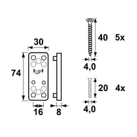 AXA 3319 Onderlegplaat voor raamsluiting 3320, 3319 en 3318 - 3319-80-64 - 8713249033167 - 3319-80-64 - Mastertools.nl