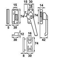 AXA 3319 Veiligheids raamsluiting F1 met cilindersluiting, nok en haakschoot opbouw rechtsdraaiend - 3319-51-91/GE - 8713249266497 - 3319-51-91/GE - Mastertools.nl