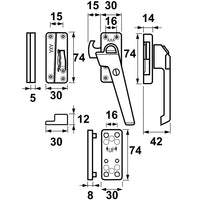 AXA 3320 Veiligheids raamsluiting F2 met kindslot, nok en haakschoot opbouw rechtsdraaiend - 3320-51-92/E - 8713249131498 - 3320-51-92/E - Mastertools.nl