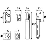 AXA Oyster veiligheids combi-raamsluiting rechts buitendraaiend - 3355-15-81/L - 8713249243870 - 3355-15-81/L - Mastertools.nl