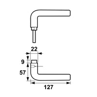 AXA 6140 Deurkruk L-model deurdikte 38 - 54 mm F1 - 6140-71-11/E - 8713249098449 - 6140-71-11/E - Mastertools.nl