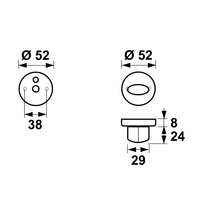 AXA 6220 Binnendeurrozetten Klik rond toilet F1 - 6220-40-11/E - 8713249090207 - 6220-40-11/E - Mastertools.nl