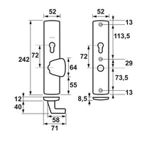 AXA 6650 Veiligheidsbeslag Curve Comfort S-knop PC72 F1 - 6650-42-11/72 - 8713249105185 - 6650-42-11/72 - Mastertools.nl