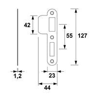 AXA 7135 SL-PC55 Sluitplaat dag-nachtslot zwart - 7135-10-56/E - 8713249274362 - 7135-10-56/E - Mastertools.nl