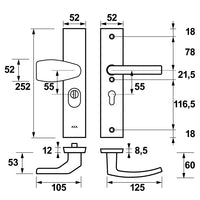 AXA 6667 Veiligheidsbeslag Edge Plus kruk Wing+Blok PC55 anti-kerntrek F8 - 6667-39-18/55K - 8713249323312 - 6667-39-18/55K - Mastertools.nl