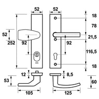 AXA 6667 Veiligheidsbeslag Edge Plus kruk Wing+Blok PC92 anti-kerntrek F8 - 6667-39-18/92K - 8713249323350 - 6667-39-18/92K - Mastertools.nl