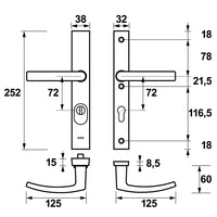 AXA 6767 Veiligheidsbeslag Edge Plus smal kruk Blok PC72 anti-kerntrek F8 - 6767-10-18/72K - 8713249323398 - 6767-10-18/72K - Mastertools.nl