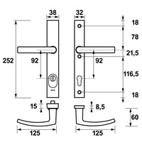 AXA 6767 Veiligheidsbeslag Edge Plus smal kruk Blok PC92 anti-kerntrek F8 - 6767-10-18/92K - 8713249323411 - 6767-10-18/92K - Mastertools.nl