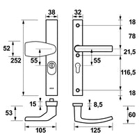 AXA 6767 Veiligheidsbeslag Edge Plus smal kruk Wing+Blok PC55 anti-kerntrek F8 - 6767-39-18/55K - 8713249323497 - 6767-39-18/55K - Mastertools.nl