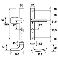 AXA 6767 Veiligheidsbeslag Edge Plus smal kruk Wing+Blok PC72 anti-kerntrek F8 - 6767-39-18/72K - 8713249323510 - 6767-39-18/72K - Mastertools.nl