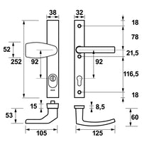 AXA 6767 Veiligheidsbeslag Edge Plus smal kruk Wing+Blok PC92 anti-kerntrek F8 - 6767-39-18/92K - 8713249323534 - 6767-39-18/92K - Mastertools.nl