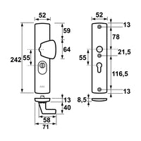 AXA 6665 Veiligheidsbeslag Curve Plus S-knop PC55 anti-kerntrek F1 - 6665-51-11/55 - 8713249207476 - 6665-51-11/55 - Mastertools.nl