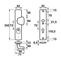 AXA 6665 Veiligheidsbeslag Curve Plus S-knop PC72 anti-kerntrek F1 - 6665-51-11/72 - 8713249207490 - 6665-51-11/72 - Mastertools.nl