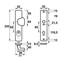 AXA 6665 Veiligheidsbeslag Curve Plus S-knop PC85 anti-kerntrek F1 - 6665-51-11/85 - 8713249207513 - 6665-51-11/85 - Mastertools.nl