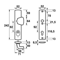 AXA 6665 Veiligheidsbeslag Curve Plus S-knop PC92 anti-kerntrek F1 - 6665-51-11/92 - 8713249207537 - 6665-51-11/92 - Mastertools.nl