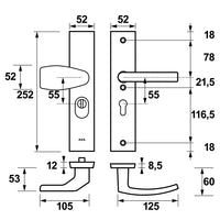 AXA 6667 Veiligheidsbeslag Edge Plus Wing-knop+kruk Blok PC55 anti-kerntrek F1 - 6667-49-91/55K - 8713249284286 - 6667-49-91/55K - Mastertools.nl