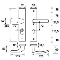 AXA 6667 Veiligheidsbeslag Edge Plus Wing-knop+kruk Blok PC72 anti-kerntrek F8 - 6667-49-18/72K - 8713249332833 - 6667-49-18/72K - Mastertools.nl