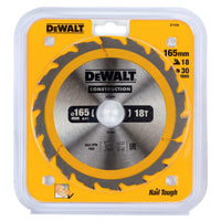 DeWALT Cirkelzaagblad voor Hout | Construction | Ø 165mm Asgat 30mm 18T - DT1936-QZ - 5035048095539 - DT1936-QZ - Mastertools.nl