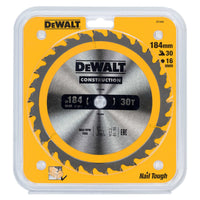 DeWALT Cirkelzaagblad voor Hout | Construction | Ø 184mm Asgat 16mm 30T - DT1940-QZ - 5035048095577 - DT1940-QZ - Mastertools.nl