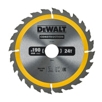 DeWALT Cirkelzaagblad voor Hout | Construction | Ø 190mm Asgat 30mm 24T - DT1944-QZ - 5035048095614 - DT1944-QZ - Mastertools.nl