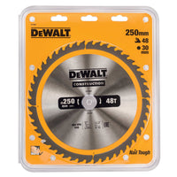 DeWALT Cirkelzaagblad voor Hout | Construction | Ø 250mm Asgat 30mm 48T - DT1957-QZ - 5035048095744 - DT1957-QZ - Mastertools.nl