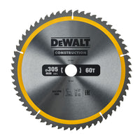 DeWALT Cirkelzaagblad voor Hout | Construction | Ø 305mm Asgat 30mm 60T - DT1960-QZ - 5035048095775 - DT1960-QZ - Mastertools.nl