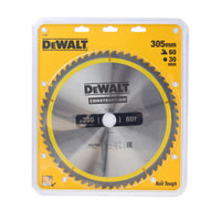 DeWALT Cirkelzaagblad voor Hout | Construction | Ø 305mm Asgat 30mm 60T - DT1960-QZ - 5035048095775 - DT1960-QZ - Mastertools.nl