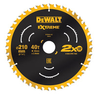 DeWALT Cirkelzaagblad voor Hout | Universeel | Ø 210mm Asgat 30mm 40T - DT20433-QZ - 5054905282882 - DT20433-QZ - Mastertools.nl