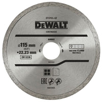 DeWALT DT3703 Diamantzaagblad Volband 115x22,23mm - 5035048025956 - DT3703-QZ - Mastertools.nl