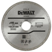 DeWALT DT3703 Diamantzaagblad Volband 115x22,23mm - 5035048025956 - DT3703-QZ - Mastertools.nl