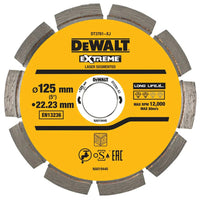 DeWALT DT3761 Diamantschijf Gesegmenteerd 125x22,23mm - 5035048058480 - DT3761-XJ - Mastertools.nl