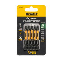 DeWALT DT7395T Extreme Impact Torsion Schroefbits T20 50mm 5 Stuks - 5035048089385 - DT7395T-QZ - Mastertools.nl