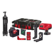 Milwaukee M12 3PLKIT-401P Accu Kruislijnlaser 3x360° Groen 12V 4.0Ah + Laserdetector + Statief in Koffer - 4933478960 - 4058546362423 - 4933478960 - Mastertools.nl