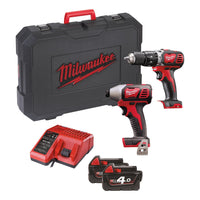 Milwaukee M18 BPP2C-402C Powerpack accu combiset 2-delig 18V 4.0Ah in koffer - 4933443552 - 4002395003419 - 4933443552 - Mastertools.nl