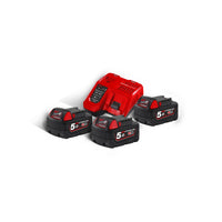 Milwaukee M18 NRG-503 Accu Starterset 18V 3x 5.0Ah - 4933451423 - 4002395162628 - 4933451423 - Mastertools.nl