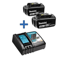 Makita Accu Starterset 18V DC18RC 2x BL1830B - Y-00197 - 0088381403474 - Y-00197 - Mastertools.nl