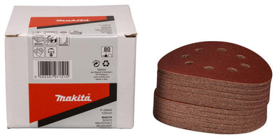 Makita P-43642 Schuurschijf 125mm K80 Red Velcro - 0088381971515 - P-43642 - Mastertools.nl