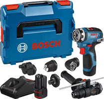 Bosch Professional GSR 12V-35 FC Accu Schroefboormachine FlexiClick 12V 3.0Ah + 5x Hulpstukken in L-Boxx - 06019H3008 - - - Mastertools.nl