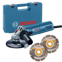 Bosch Professional GWS 880 Haakse Slijper 880W 125mm + 2x Diamantschijf in Koffer - 060139600B - - - Mastertools.nl
