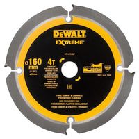 DeWALT Cirkelzaagblad voor Cementplaten | Extreme | Ø 160mm Asgat 20mm 4T - DT1470-QZ - - - Mastertools.nl