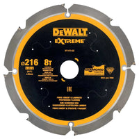 DeWALT Cirkelzaagblad voor Cementplaten | Extreme | Ø 216mm Asgat 30mm 8T - DT1473-QZ - 5035048540947 - DT1473-QZ - Mastertools.nl