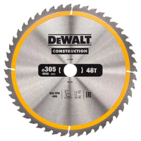 DeWALT Cirkelzaagblad voor Hout | Construction | Ø 305mm Asgat 30mm 48T - DT1959-QZ - 5035048095768 - DT1959-QZ - Mastertools.nl