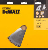 DeWALT Cirkelzaagblad voor Hout | Extreme | Ø 216mm Asgat 30mm 48T - DT4320-QZ - 5035048057902 - DT4320-QZ - Mastertools.nl