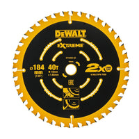 DeWALT Cirkelzaagblad voor Multimaterial | Extreme | Ø 184mm Asgat 16mm 40T - DT10303-QZ - 5035048085875 - DT10303-QZ - Mastertools.nl