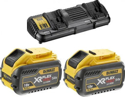 DeWALT DCB132X2 XR Flexvolt Accu's (2st) 54V 9.0Ah Li-ion + Duolader - 5035048664810 - DCB132X2-QW - Mastertools.nl