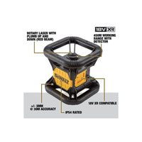 DeWALT DCE074D1R-SET Volautomatische Roterende Laser Rood 18V 2.0Ah Li-ion - 5054905035549 - DCE074D1R-SET - Mastertools.nl